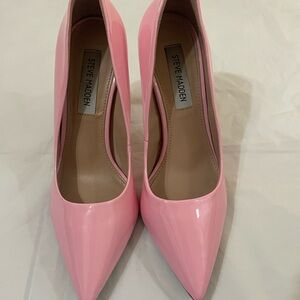 Steve Madden Vala Vala Blush Pink Patent Leather Stilettos Pumps Heels size 7.5